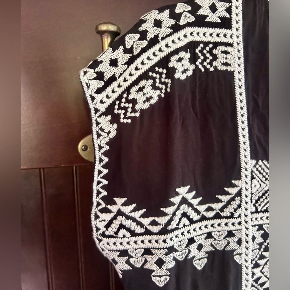 SAVANNA JANE Embroidered Tunic Coverup Boho Beach Folk Resort Coastal Western S - Picture 5 of 11